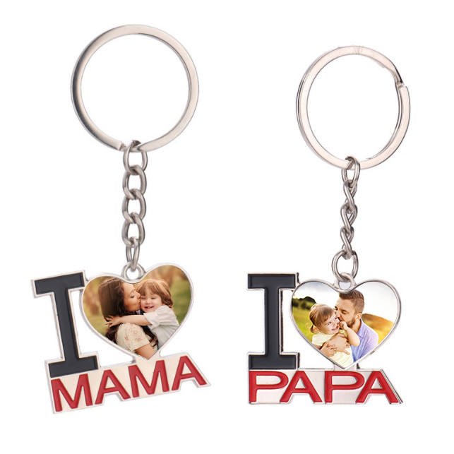 Kundenspezifischer Schlüsselanhänger Ich liebe Mama/Papa