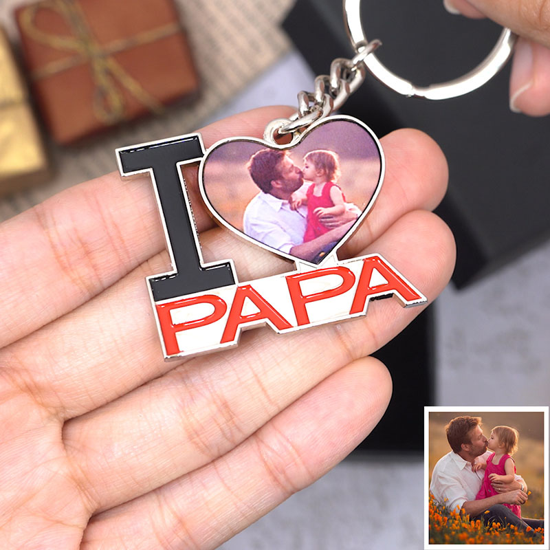 Kundenspezifischer Schlüsselanhänger Ich liebe Mama/Papa