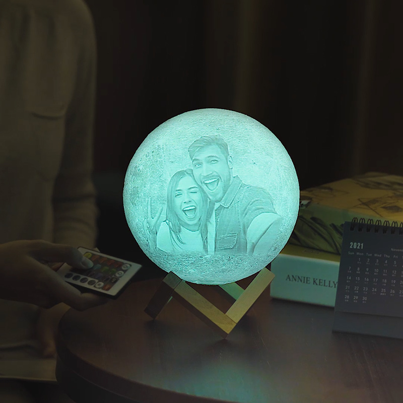 Personalisierte Foto 3D Mondlampe 16 Farben mit Fernbedienung
