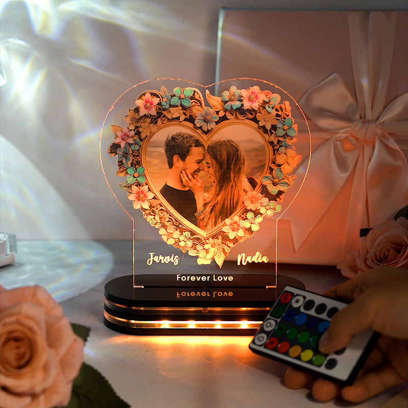 Personalisierte Blumen-Fotolampe