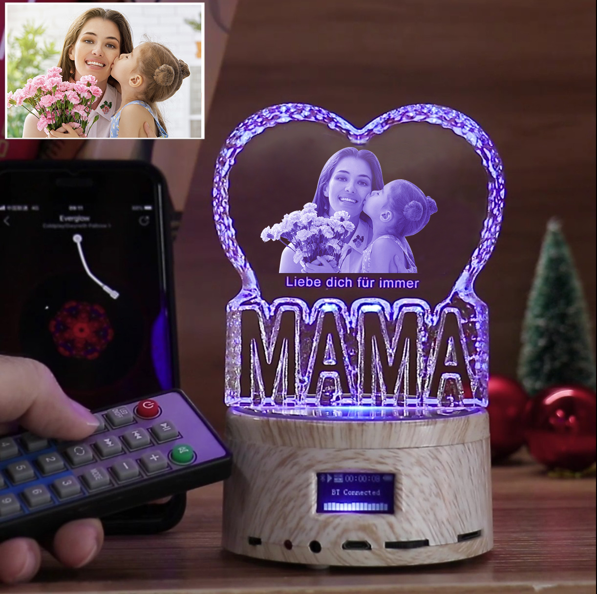 Personalisierte Bluetooth Foto Nachtlicht MAMA/MOM