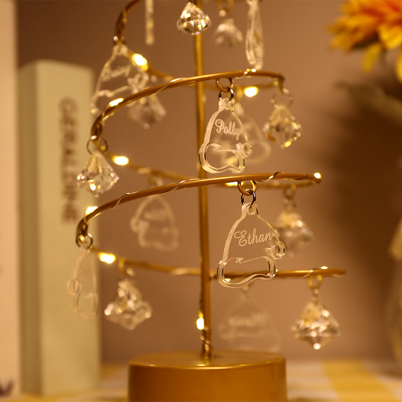 Benutzerdefinierter Name Weihnachtskristall Baum Lichter