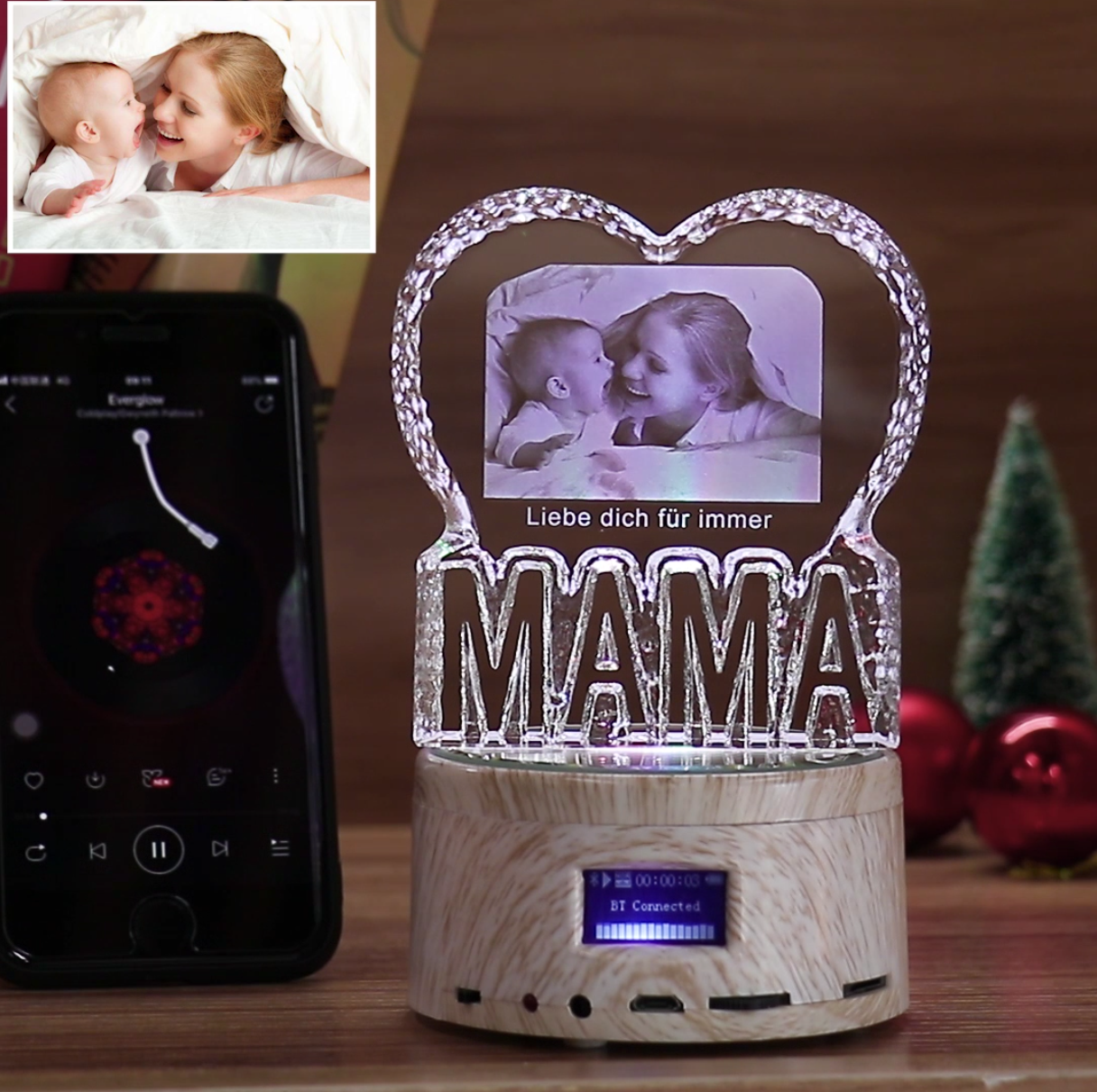 Personalisierte Bluetooth Foto Nachtlicht MAMA/MOM