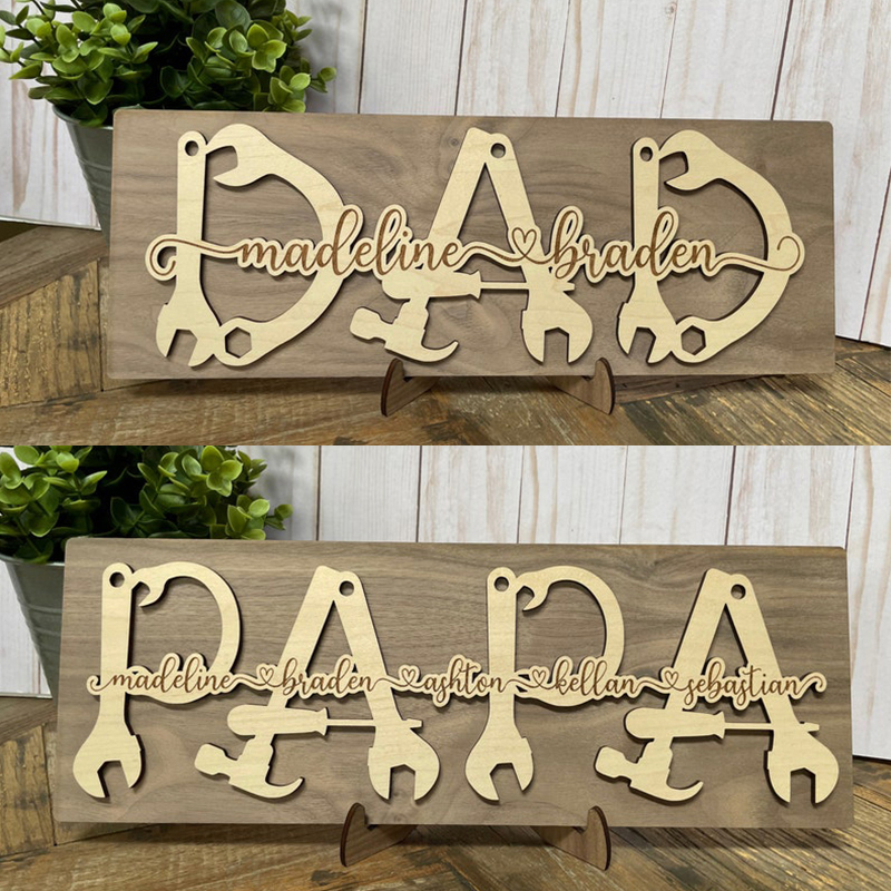 Personalized Father's Day Tools Wooden Sign