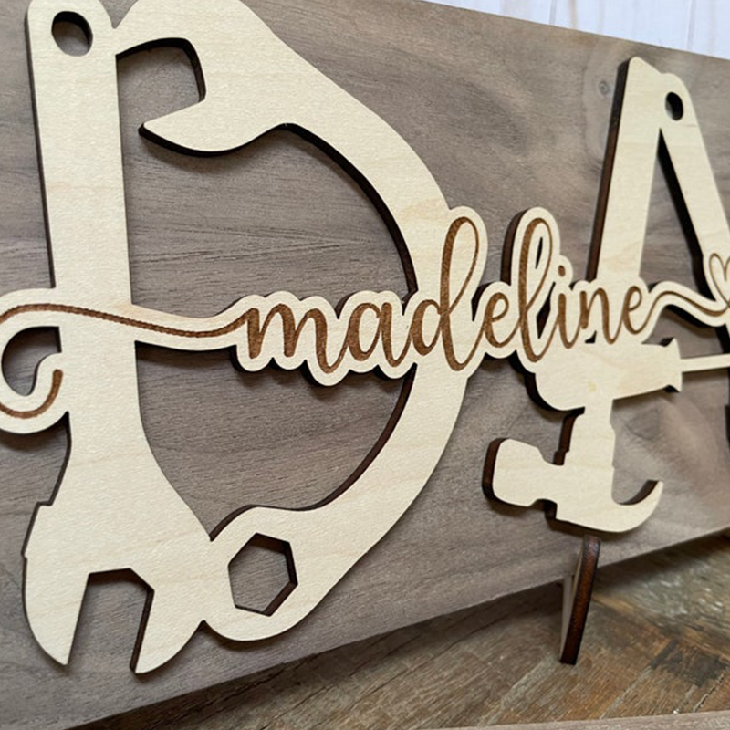 Personalized Father's Day Tools Wooden Sign
