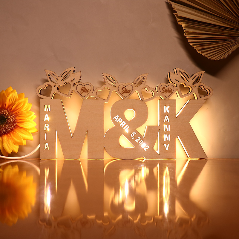 Personalized family name wedding letter lights
