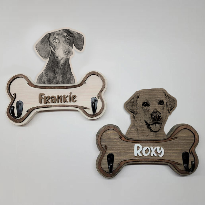 Personalisierter Hundeknochen-Foto-Schlüsselanhänger-Halter