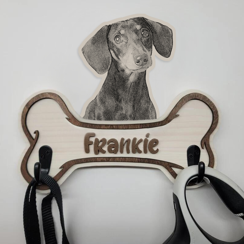 Personalisierter Hundeknochen-Foto-Schlüsselanhänger-Halter