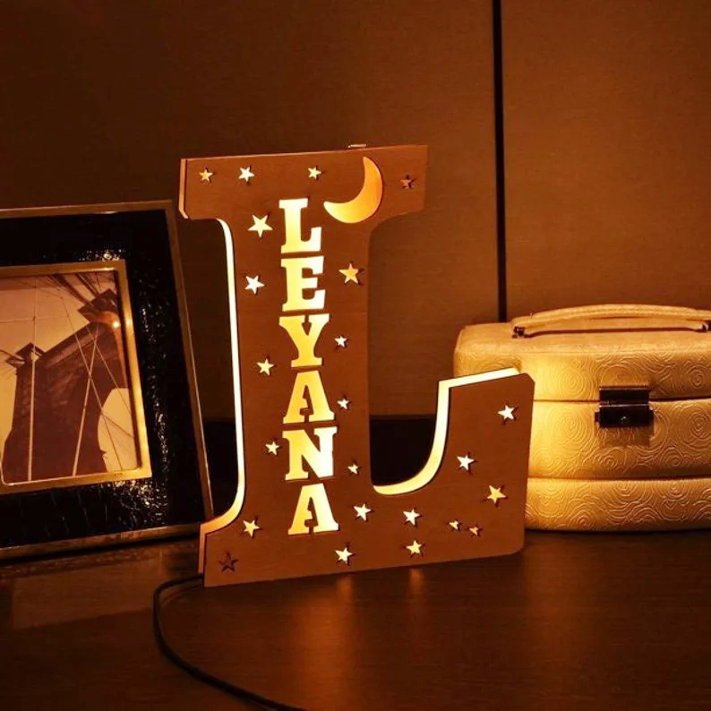 Personalized Wooden Alphabet Name Light