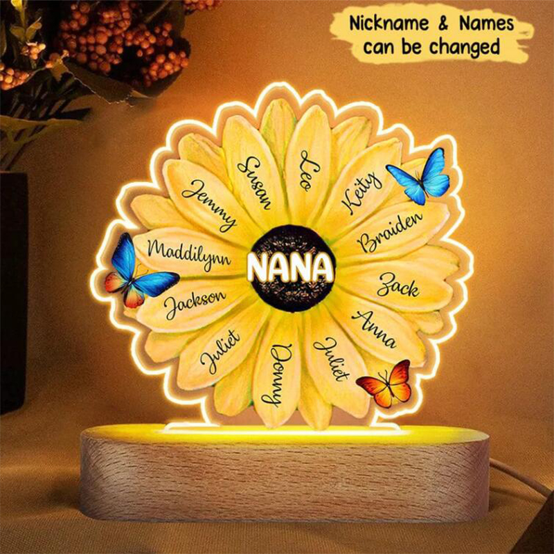 Personalized Mother's Day Sunflower Night Light