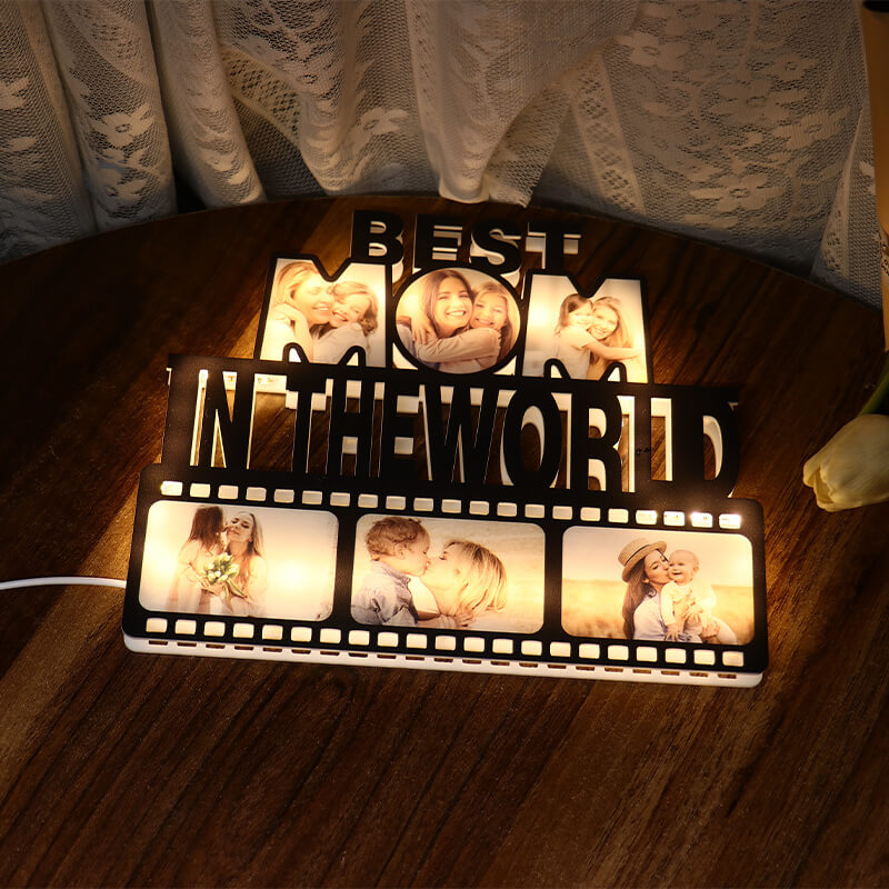 Personalized best mom in the world photo light