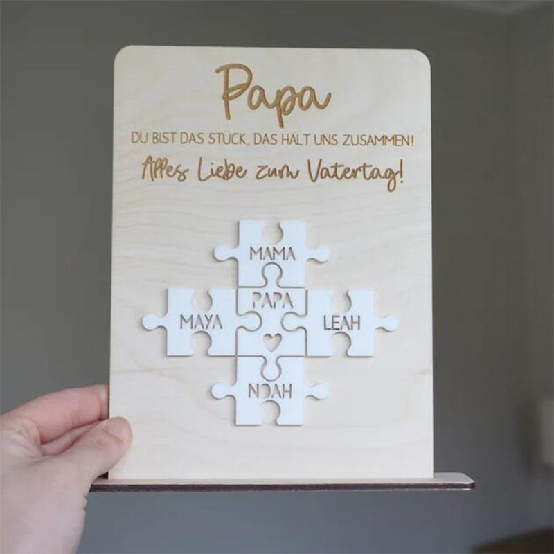 Personalisierte Vatertags-Namenspuzzle-Plakette