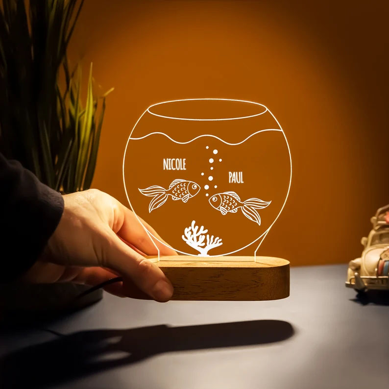 Personalisierte Fisch-3D-Lampe