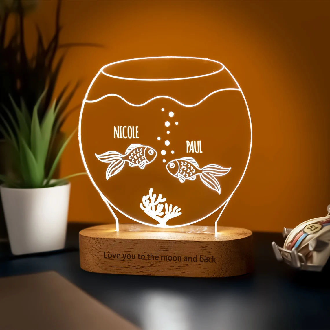 Personalisierte Fisch-3D-Lampe