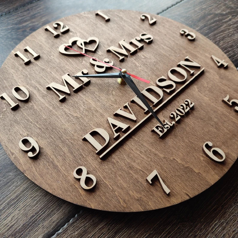Personalized Wood wall clock