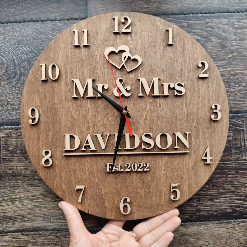 Personalized Wood wall clock