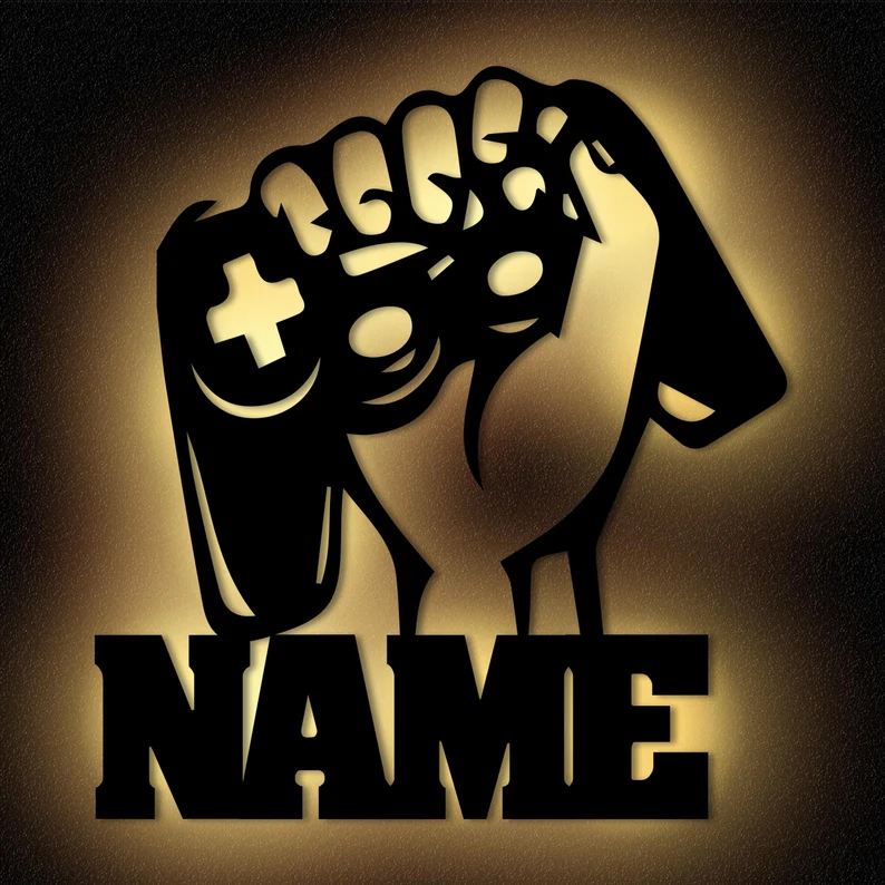 Personalized gamers wall lamp