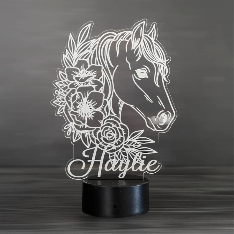 Personalized horse night light